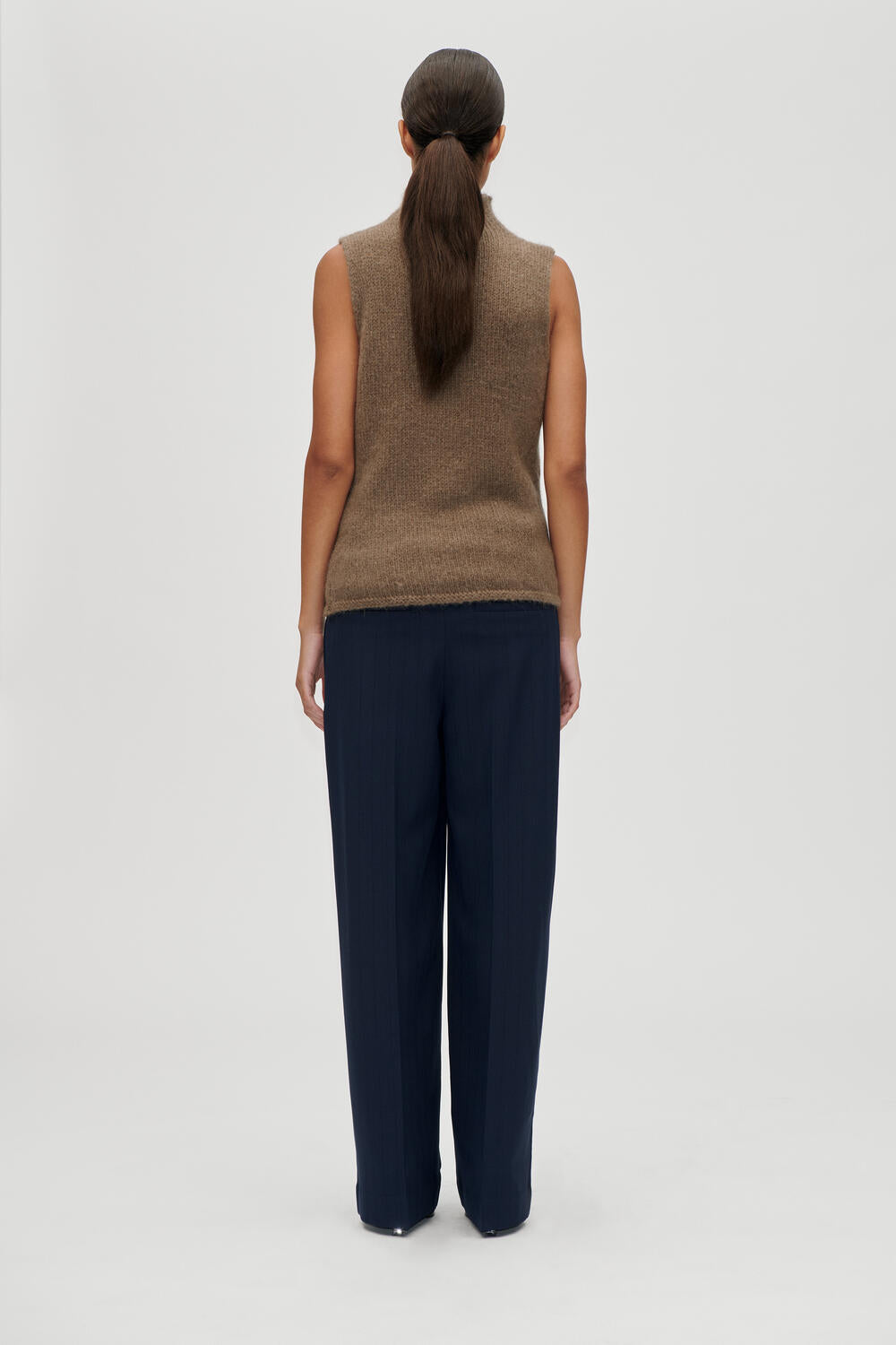 Belted Tailored bukser - mørkeblå